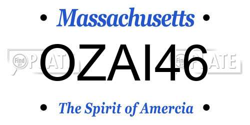 OZAI46 Massachusetts License Plate
