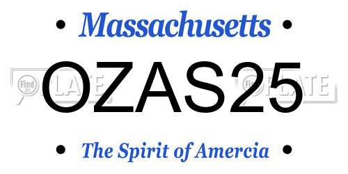 OZAS25 Massachusetts License Plate