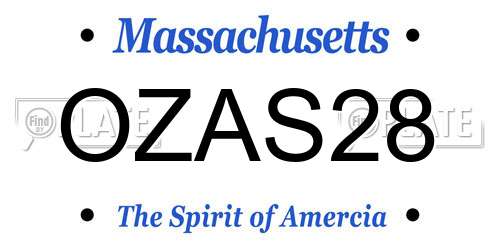 OZAS28 Massachusetts License Plate