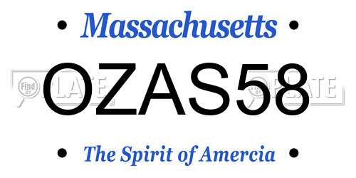 OZAS58 Massachusetts License Plate