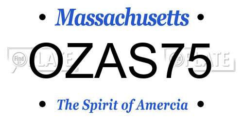 OZAS75 Massachusetts License Plate
