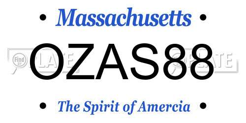 OZAS88 Massachusetts License Plate