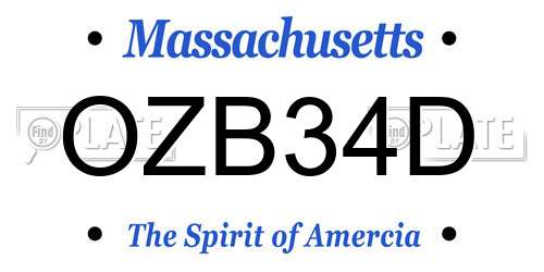 OZB34D Massachusetts License Plate