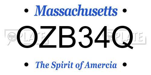 OZB34Q Massachusetts License Plate