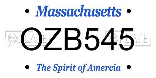 OZB545 Massachusetts License Plate