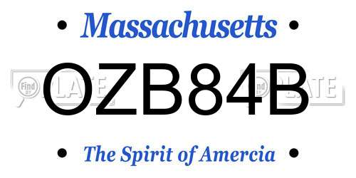 OZB84B Massachusetts License Plate