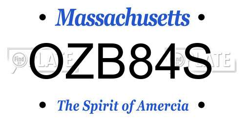 OZB84S Massachusetts License Plate