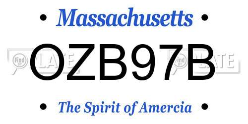 OZB97B Massachusetts License Plate