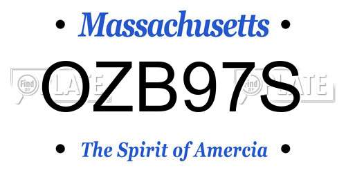 OZB97S Massachusetts License Plate