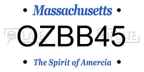 OZBB45 Massachusetts License Plate