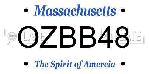 OZBB48 Massachusetts License Plate