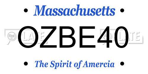 OZBE40 Massachusetts License Plate