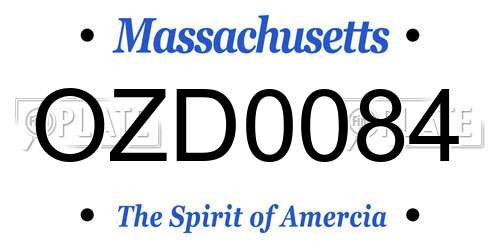 OZD0084 Massachusetts License Plate