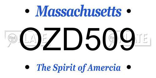OZD509 Massachusetts License Plate