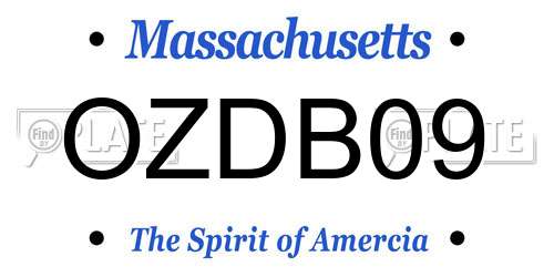 OZDB09 Massachusetts License Plate