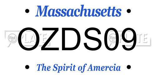 OZDS09 Massachusetts License Plate