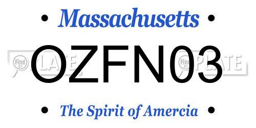 OZFN03 Massachusetts License Plate