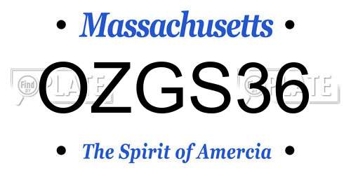 OZGS36 Massachusetts License Plate
