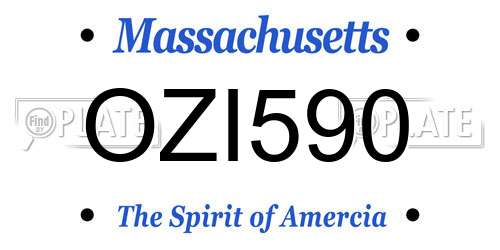 OZI590 Massachusetts License Plate