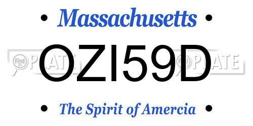 OZI59D Massachusetts License Plate