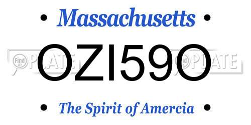OZI59O Massachusetts License Plate