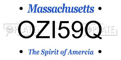 OZI59Q Massachusetts License Plate