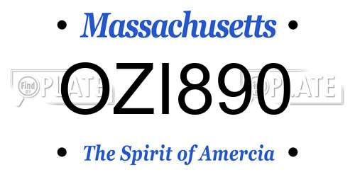 OZI890 Massachusetts License Plate