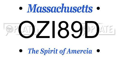 OZI89D Massachusetts License Plate