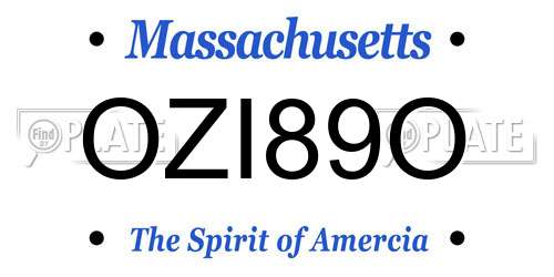 OZI89O Massachusetts License Plate
