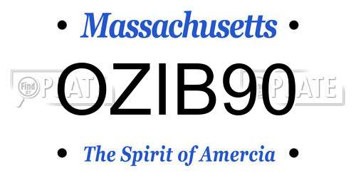 OZIB90 Massachusetts License Plate