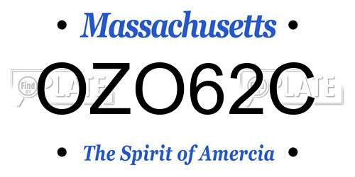 OZO62C Massachusetts License Plate