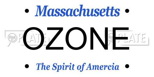 OZONE Massachusetts License Plate