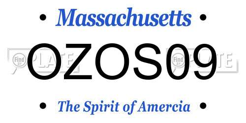 OZOS09 Massachusetts License Plate