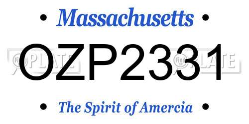 OZP2331 Massachusetts License Plate