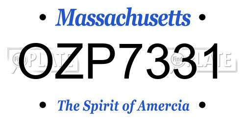 OZP7331 Massachusetts License Plate