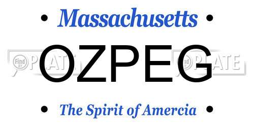 OZPEG Massachusetts License Plate