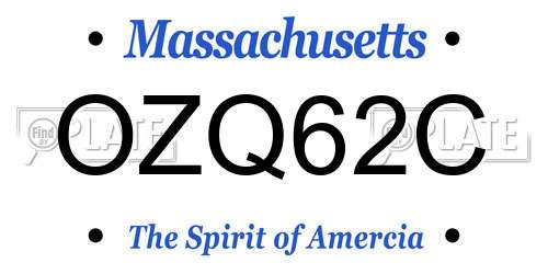 OZQ62C Massachusetts License Plate