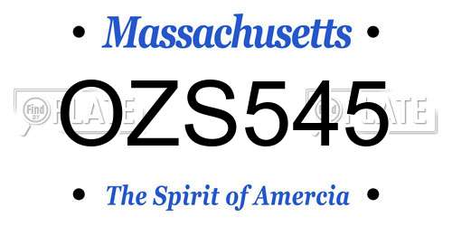 OZS545 Massachusetts License Plate