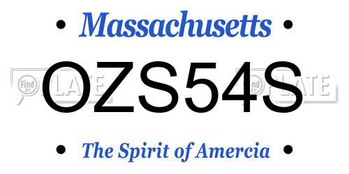 OZS54S Massachusetts License Plate