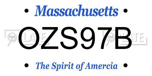 OZS97B Massachusetts License Plate