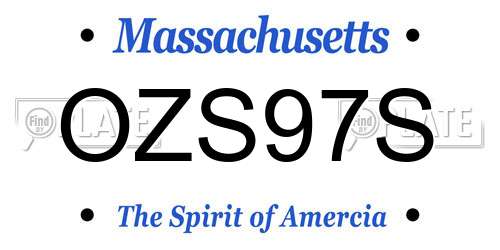 OZS97S Massachusetts License Plate