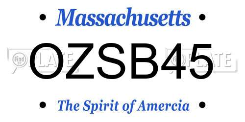 OZSB45 Massachusetts License Plate