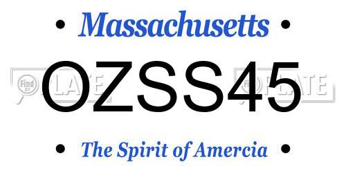 OZSS45 Massachusetts License Plate