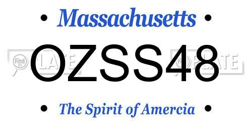 OZSS48 Massachusetts License Plate