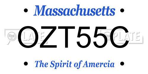 OZT55C Massachusetts License Plate