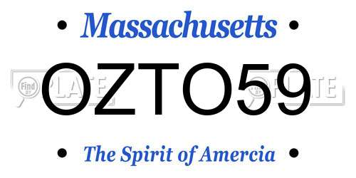 OZTO59 Massachusetts License Plate