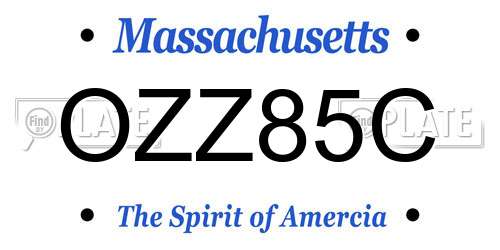 OZZ85C Massachusetts License Plate