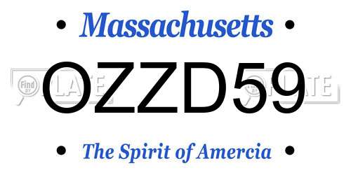 OZZD59 Massachusetts License Plate