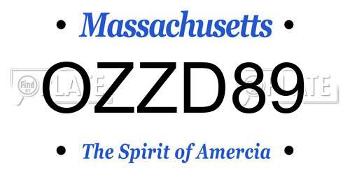 OZZD89 Massachusetts License Plate