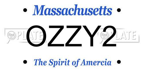 OZZY2 Massachusetts License Plate